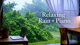 Urban Oasis: Relaxing Piano with City Rain on a Private Terrace