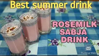 SUMMER SPECIAL ROSEMILK WITH SABJA SEEDS DRINK RECIPE | ROSEMILK RECIPE | ROSEMILK SARBATH