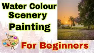 WATERCOLOUR SCENERY PAINTING/WATERCOLOR PAINTING FOR BEGINNERS/SIMPLE WATERCOLOR SCENERY STEP BYSTEP
