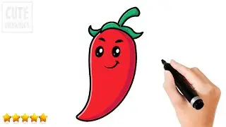 How to Draw a Cute Chili Pepper (Easy and Step by Step) 🌶️