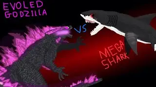 Evolved Godzilla VS Mega Shark (remake battle/real scale) sticknodes animation 