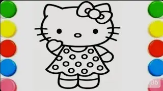 Cute Hello kitty Drawing, Painting and Colouring for Kids and Toddlers..... 