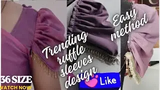 #trending ruffle sleeves cutting and stitching in Tamil # easy method ruffle sleeves stitching tamil