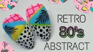 👠 RETRO ABSTRACT | Gel polish | Nail art design | 80s SUMMER | Shoe inspired!