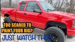How To Paint a Car at Home Yourself! DIY Budget Paint Job on a Chevy/GMC OBS!