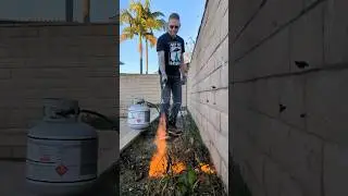 Flame weeding this planter to get ready for some Spring time planting!