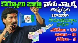 Kurnool District YSRCP MLA Candidates List 2019 | YS Jagan Mohan Reddy | MBC Times