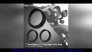Motorcycle 7 Inch LED Headlamp Visor 4.5 Inch Passing Lamp Trim Ring Cover Gloss Black For Harley To