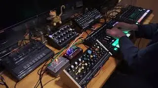 Hardware jam with Pittsburgh Modular Taiga, Moog Minitaur, Roland MC-707 and TR-8S