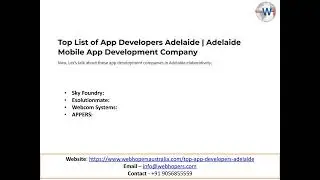 App Developers Adelaide | Mobile App Development Companies in Adelaide