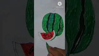 how draw watermelon 🍉#shorts #youtubeshorts  #ytshorts