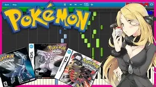 Battle! Champion - Pokemon DPP - Piano Tutorial [Synthesia♫] シロナ ポケットモンスター ダイヤモンド&パール
