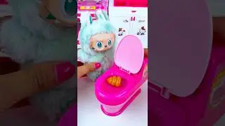 Satisfying with Unboxing & Review Miniature Labubu Toilet Set Toys | ASMR Videos #labubu #poop