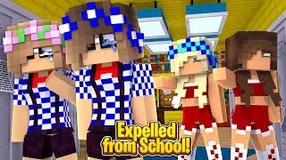 THE BULLY CHEERLEADERS GET US EXPELLED! w/Little Carly and Little Kelly (Minecraft).