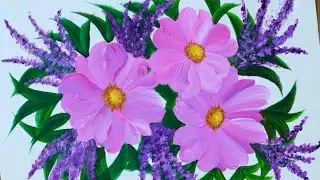 Easy Purple Flower Painting / Acrylic Painting for Beginners / Ree Art