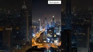 India&rsquo;s Future City 🌌 Gurugram Night Lights in 4K | DLF Building | Cyber Hub MG Road