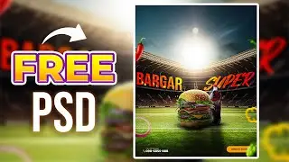 How to Design Burger Manipulation । Burger Restaurant Advertising Banner   Photoshop Tutorial