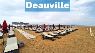 Deauville - Normandy / 4k walking tour / Les Planches / Beach and Promenade walk / Nature sound