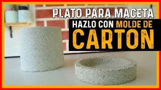 🌵​como hacer BASES DE CEMENTO PARA MACETAS / con MOLDE DE CARTON