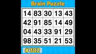 【Number Search】 Only Genius Find Them All. 《Brain training》 #302
