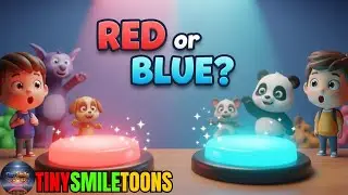 Red Button vs Blue Button Challenge 🔴🔵 | Kids & Animals Adventure Story | TinySmile Toons