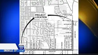 Traffic control in place on Rancho Road for utility work