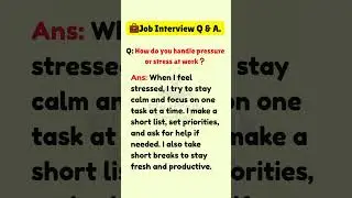 Job interview question💼❓ and answer #jobinterview #interviewquestions #english #shorts