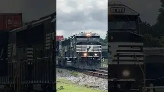 NS Southbound Intermodal Train with SD60E Duo leading the train in Austell GA