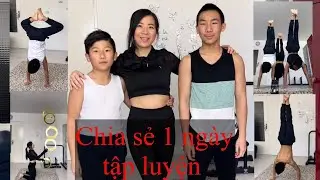 Chia sẻ 1 ngày tập luyện tại nhà của 3 mẹ con #vuinhon #hanhphuc #mecon #cuocsongophap