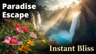 Instant Paradise Escape: Sunny Forest Waterfall & Blooming Gardens 4K | Classical Bliss