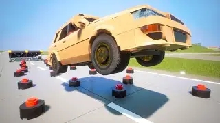 Lego Cars Jumps on Mines | Brick Rigs