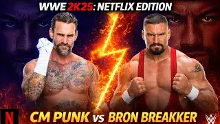 CM Punk vs Bron Breakker 🔥 Legend Difficulty MATCH | WWE 2K25: Netflix Edition Gameplay