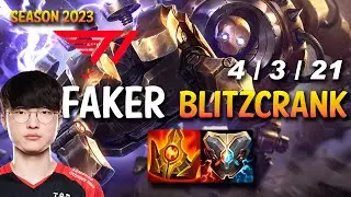 T1 Faker BLITZCRANK vs ALISTAR Support - KR Ranked