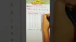 Mean by shortcut method #statistics #tricks #trending#shorts