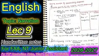 L(9) Narration || English For All Jkssb Exams💯JkssbEnglish for jkssb