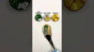 Gold Silver & Green Color Mixing!🔥....#colors #paintmixing #colormixing #art #artvideo #silver #gold