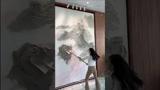 China girl making 3D art wall painting #3dart #art #painting