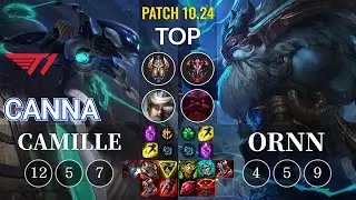 T1 Canna Camille vs Ornn Top - KR Patch 10.24