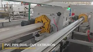 PVC dual-outlet pipe extrusion line up to diameter 160mm
