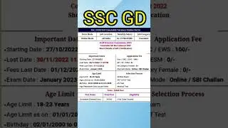 ssc gd new vacancy 2022-23|| #viral #shorts #latest