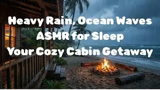 Heavy Rain, Ocean Waves ASMR for Sleep: Your Cozy Cabin Getaway