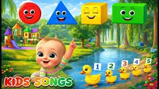 🎶📚Learning Shapes and Numbers with Baby Duck Kids Songs - Fun and Learning