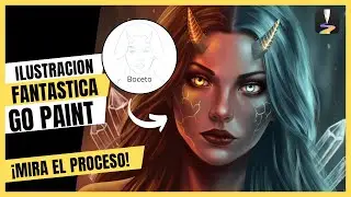 Pintura Digital Realista | Hechicera de Fuego y Hielo | Fantasy Art en GoPaint