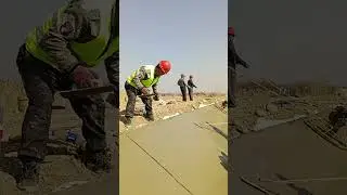 Concrete leveling and polishing of steep slopes of water channels