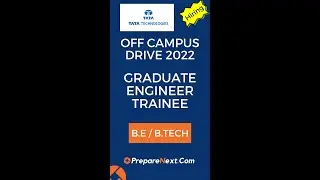 Tata Technologies Off Campus Drive 2022 | Graduate Engineer Trainee | Engineering Job | India