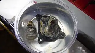 Cleaning the Thermostat on an Evinrude 25 HP etec Outboard