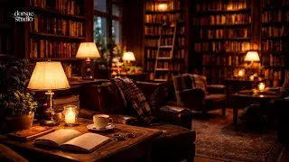 Ambient Jazz in a Cozy Library 📚 Deep Focus Music for Work & Study
