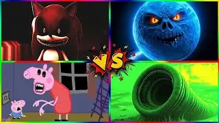 SONIC.EXE VS PEPPA PIG.EXE Vs SIREN HEAD Vs LIN GANG MELON Tiles Hop Edm Rush!