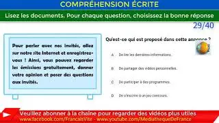 🎯 Test TCF, Test d'entraînement au TCF, Réussir TCF Numéro 8, Partie 2