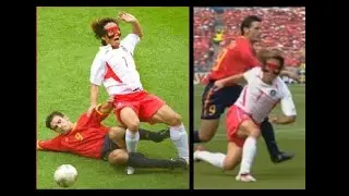 2002 korea spain : Morientes is backtackling & pushes Kim Tae-young over / NO CARD, NO Foul
